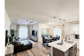 Open spaced living, dining and kitchen area