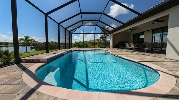 Private pool on enclosed lanai
