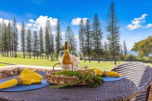Ocean and golf course views from your private lanai
