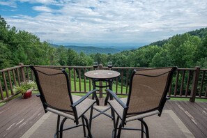 Stunning mountain views from the back deck. On a clear day you can see Mt. Rogers in Virginia. 