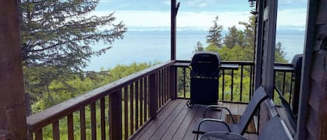 The Iliamna Cabin has amazing views of the Cook Inlet