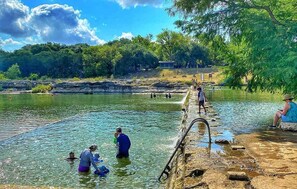 Natural swimming pool at Blanco River State Park, 2 min drive from our property. 