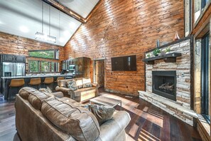 Living Room | Main Level | Gas Fireplace | Central A/C + Heating
