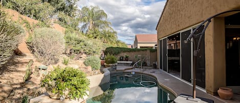 Take a Dip in the Private Backyard Pool