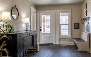 A welcoming entryway into the historic home