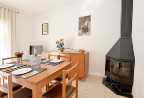 fireplace in holiday home