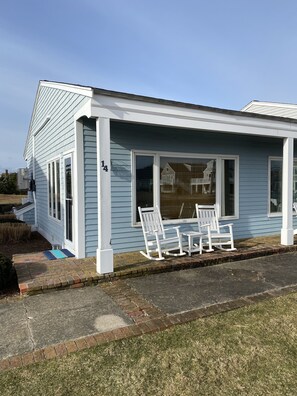 Front of unit with rockers to enjoy sunrise and morning coffee