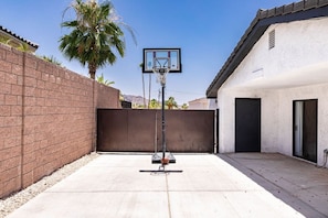 Enjoy the basketball area during your stay.