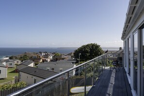 View from the balcony over Porthmeor Beach and The Island.