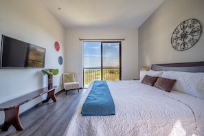 Spacious bedroom with gorgeous view and terrace outside!