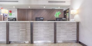 Stylish lobby with 24/7 front desk available