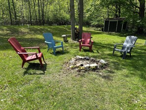 Fire pit in the backyard