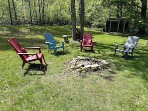 Fire pit in the backyard
