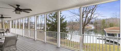 Spend mornings drink coffee overlooking the lake