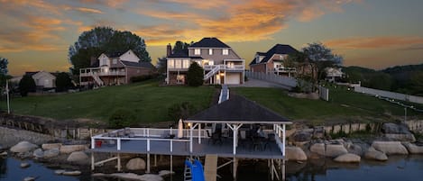 Large house with lakefront dock access