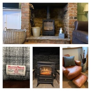 Log burner in main living room 