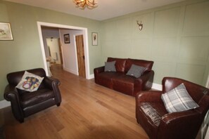 Living room with log burner 