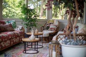 A relaxing boho porch