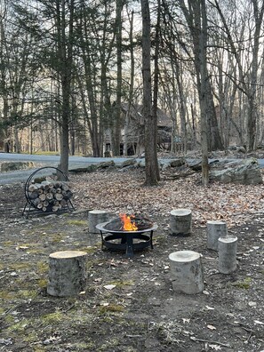 Roast s'mores by the fire while taking in nature