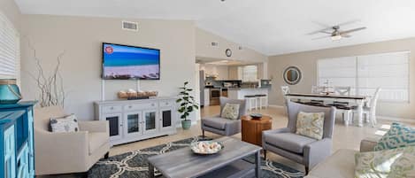 Great Sized Living Room with 55" Smart TV