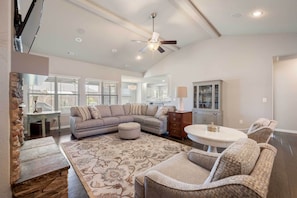 Living Room | Smart TV | Central Air Conditioning | Ceiling Fans