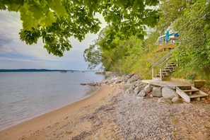 Lakefront Beach | Fire Pit | Stairs Required to Access