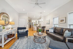 Living area with river views