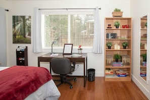 An office and a bookcase