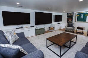Enjoy watching all the games in the lower level family room