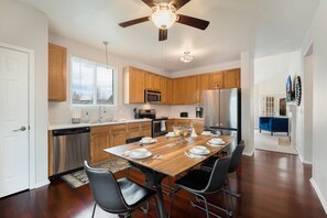 Large well equipped kitchen