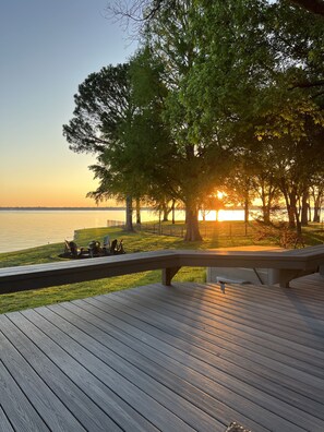 Sunrise view from expansive back porch