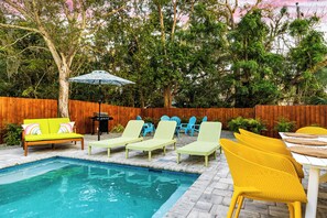 Endless outdoor activities: soak up the sun while the salt waterfall tranquilizes you. Play life size beer pong, corn hole, ping pong, sit by the smokeless firepit, play cards at the outdoor table, or watch a movie on our 20-ft outdoor theater. 