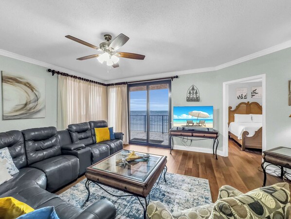 Living Room with balcony access