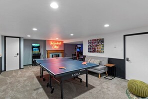 Ping-pong table ready for competition.