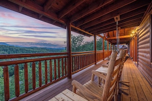 You can rock your cares away whiile enjoying the evening sky over our beautiful mountains.