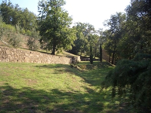 The 'garden' looking west towards Capanna with long wall on left