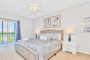 Spacious Queen Bedroom Featuring Elegant Decor And Beautiful Views