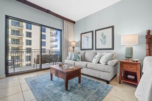 Living area with sleeper sofa