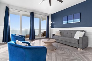 Living room with Gulf view