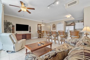 Living area with sleeper sofa