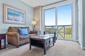 Living area with sleeper sofa