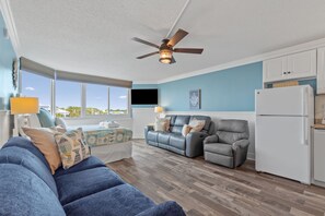 Living area with sleeper sofa