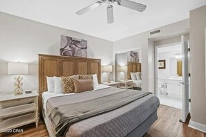 Master bedroom with kind-sized bed