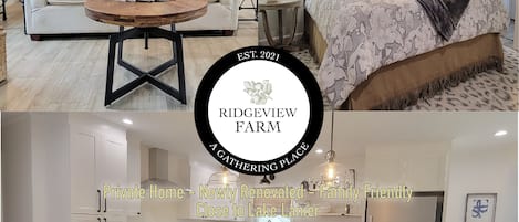 Welcome to Ridgeview Farm!  Newly renovated, three bedroom private home.