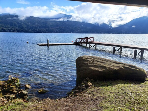 The view from the porch swing under the back deck