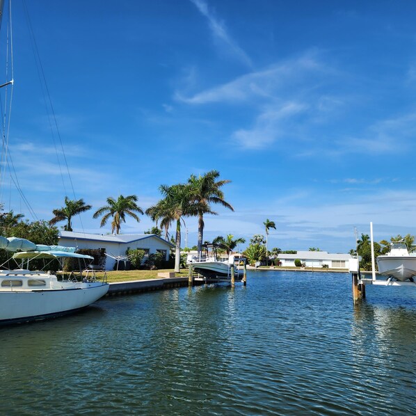 Relax on the canal right off your back patio.
