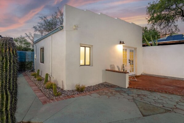 Casita entrance and one of Tucon's beautiful sunsets