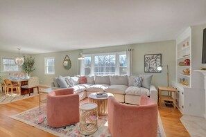 Modern, fresh, and clean design throughout the home. Comfortably seat 8 in the private family room