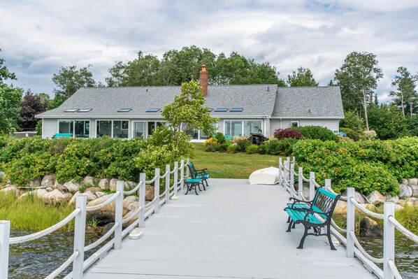 The private dock located at the back of the house on the Petpeswick Inlet