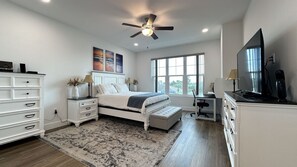 Master:Queen-size bed,TV,desk with chair,walk-in closet and Ensuite Bathroom